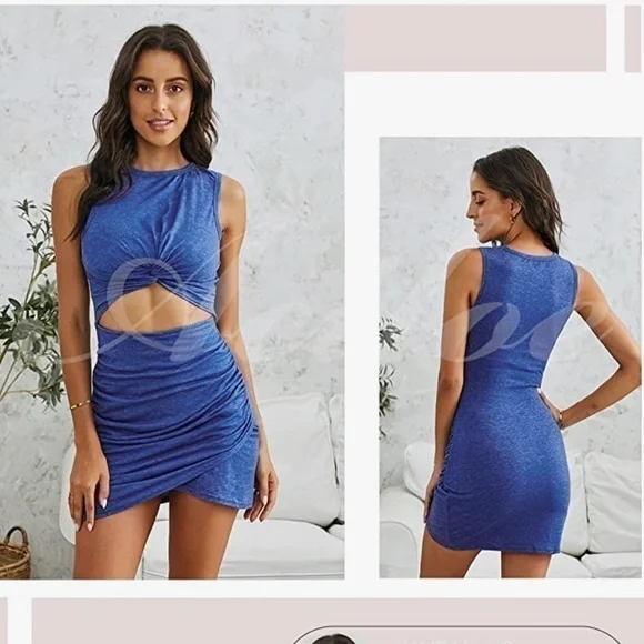 Mid cut out fitted summer dress - Picture 2 of 3